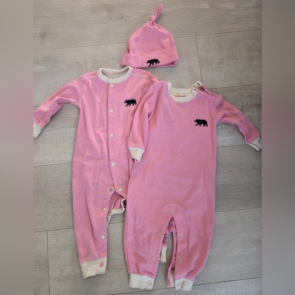 Cozy Pink Bear Footies Set